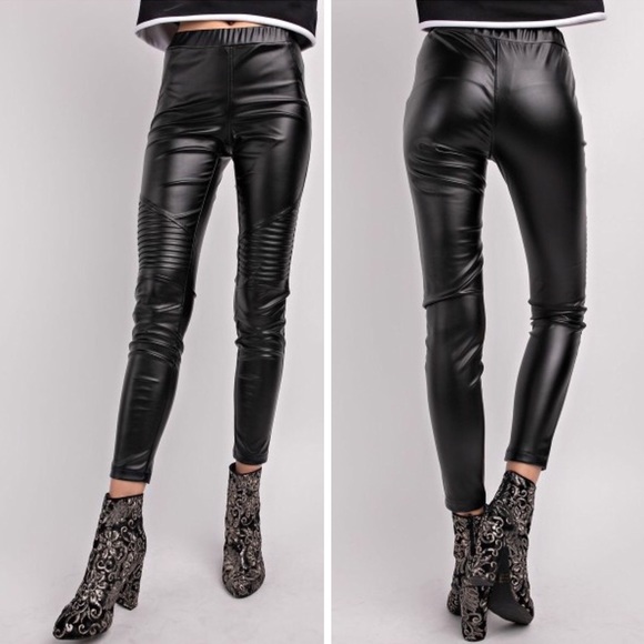 Pants - Last 1️⃣ Black Moto Faux Leather Skinnies